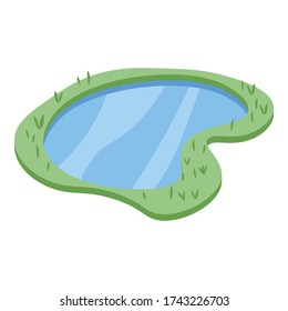 Natural lake icon. Isometric of natural lake vector icon for web design isolated on white background