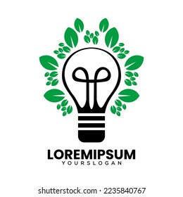 natural lamp logo design  template vector