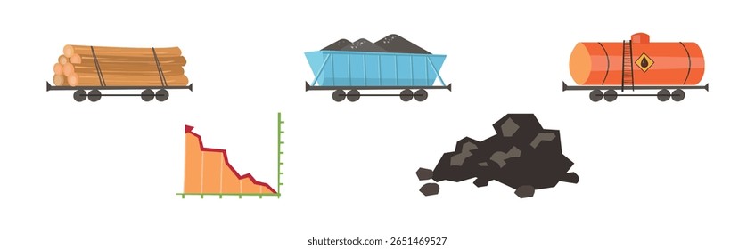 Natural and Land Resources Object and Element Vector Set