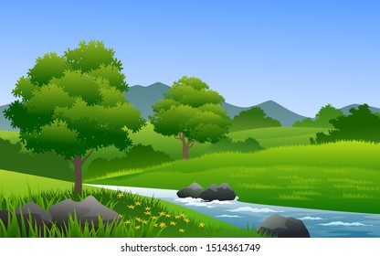 natural landscape in beautiful countryside