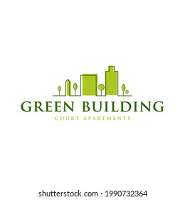 Natural Landscape Building City With Tree Logo Design