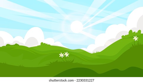 Natural landscape Cartoon vector illustration	
