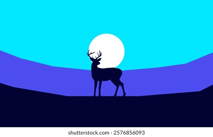 Natural Landscape, Deer standing under the sun