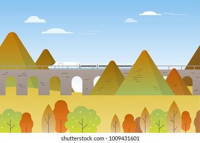 Natural landscape in the flat style.
