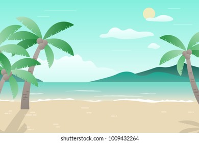 Natural landscape in the flat style.