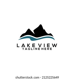 Natural Landscape Logo Design Concept of a Beautiful Lake
