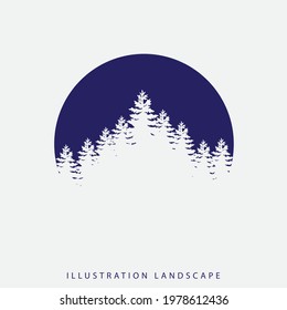 natural landscape logo design template, perfect for adventure designs