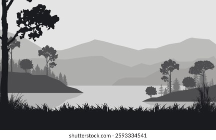 Natural landscape in the morning, mountains