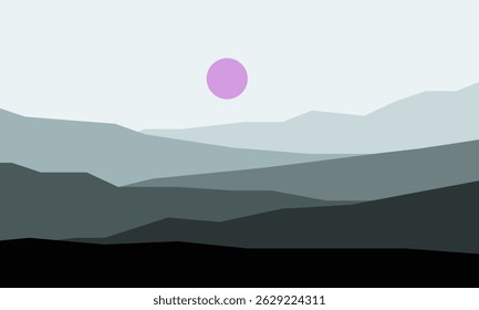 Natural Landscape Mountain View in the Morning