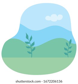 natural landscape scene isolated icon vector illustration design