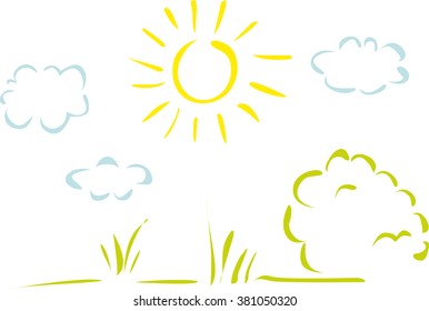 natural landscape - simple vector illustration 
