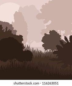 Natural landscape vector background