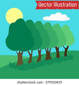Natural landscape. Vector illustration.