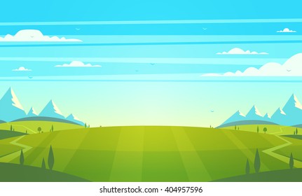 Natural landscape. Vector illustration.