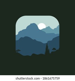 natural landscape vector illustration design template