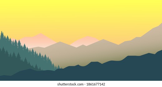natural landscape vector illustration design template