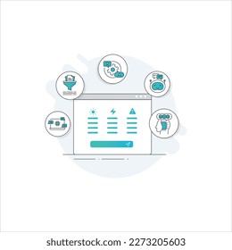 Natural language process illustration. Generative processing icons.