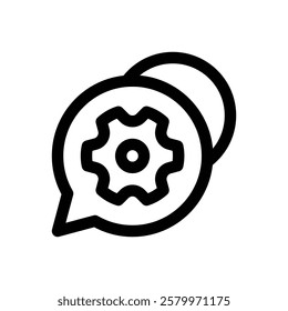 Natural language processing. Editable stroke vector icon.