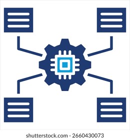 Natural Language Processing Flat Blue Icon Vector Illustration