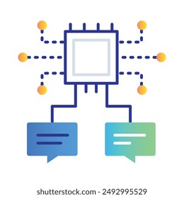 Natural Language Processing Icon with Editable Stroke for AI and Machine Learning
