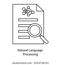 Natural Language Processing Icon Representing AI Text Understanding with editable stroke.