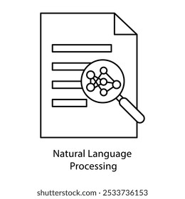 Natural Language Processing Icon Representing AI Text Understanding with editable stroke.