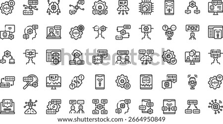 Natural language processing icons High-Quality Vector Icons Collection with Editable Stroke. Ideal for Professional and Creative Projects