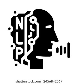 natural language processing nlp seo glyph icon vector. natural language processing nlp seo sign. isolated symbol illustration