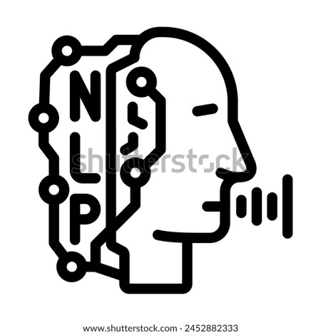 natural language processing nlp seo line icon vector. natural language processing nlp seo sign. isolated contour symbol black illustration