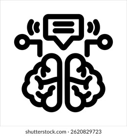 Natural Language Processing Outline Icon. Simple Vector Illustration on White Background
