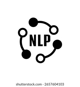 Signo de procesamiento de lenguaje natural sobre fondo blanco