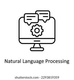 natural language processing Vector    outline Icons. Simple stock illustration stock