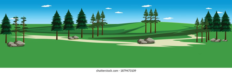 Natural Lanscape Background with tree