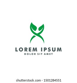 Natural leaf abstract logo design vector illustration