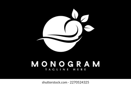 Natural leaf beauty product logo abstract monogram vector template