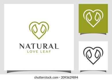 Logo für natürliche Laubpflege mit Liebessymbol für die Gesundheitsversorgung und Design von Naturprodukten