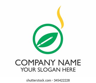 natural leaf cigarette logo icon vector