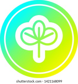 natural leaf circular icon with cool gradient finish