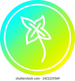 natural leaf circular icon with cool gradient finish