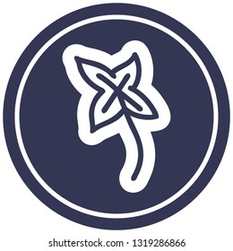 natural leaf circular icon symbol