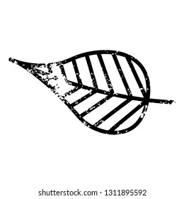 natural leaf distressed icon symbol