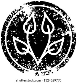 natural leaf distressed icon symbol