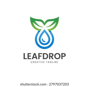Natural Leaf Drop Logo Design - Ecology or Envirement Logo Design - Organic Logo Design