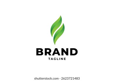 Natural Leaf elements simple vector logo design