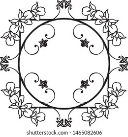 Natural leaf flower frame, for decoration various of cards. Vector