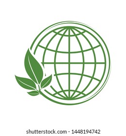 Natural leaf and globe icon/logo concept design