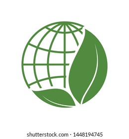 Natural leaf and globe icon/logo concept design