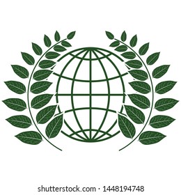 Natural leaf and globe icon/logo concept design