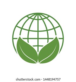 Natural leaf and globe icon/logo concept design