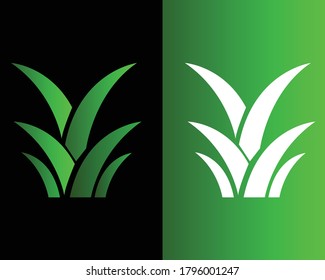 Natural Leaf Grass Vector Icon Design